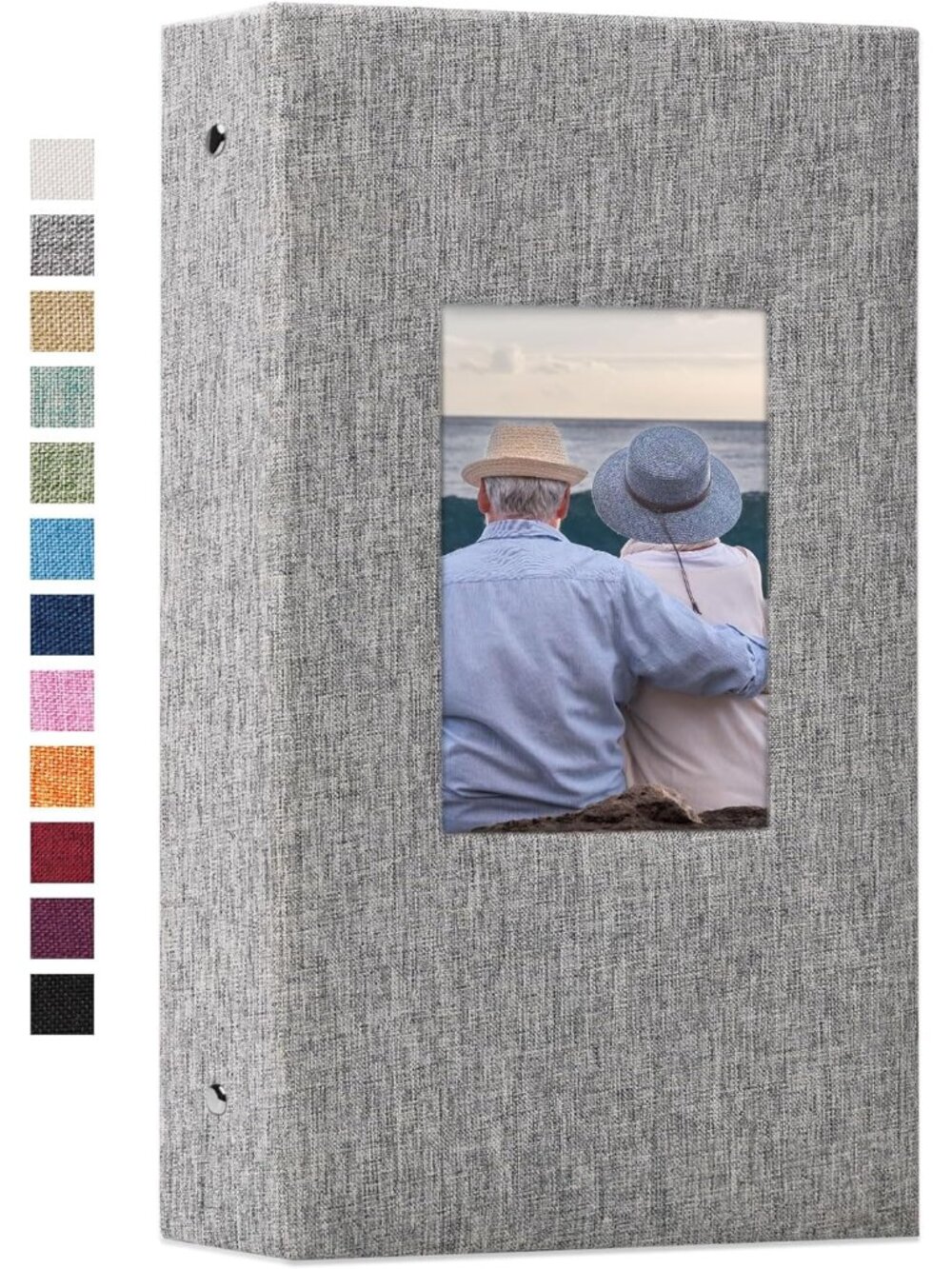 4x6 Photo Album,300 Pockets,Linen Cover with Window,Grey